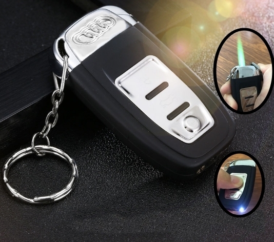 Audi Car Key Holder With Gas Lighter And Led Torch Light