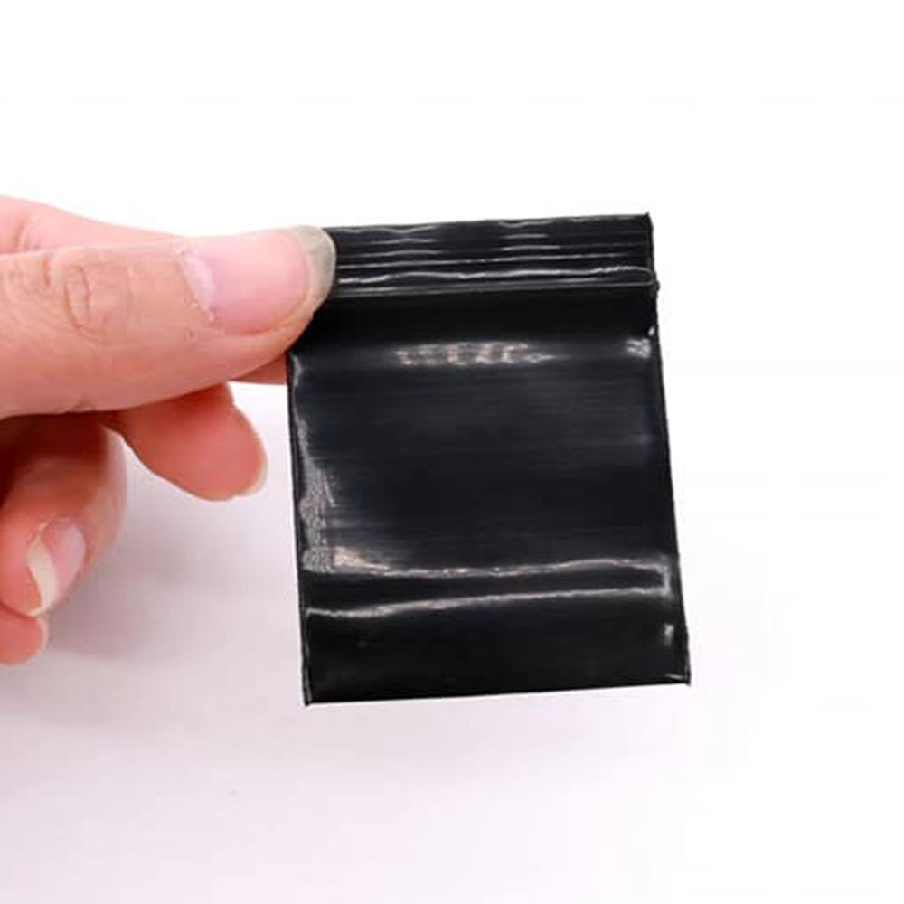 Black Zip Lock Packaging Plastic Poly Bags- 100pcs