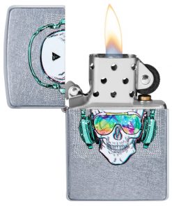 Zippo Skull Headphone Design Pocket Lighter - 29855
