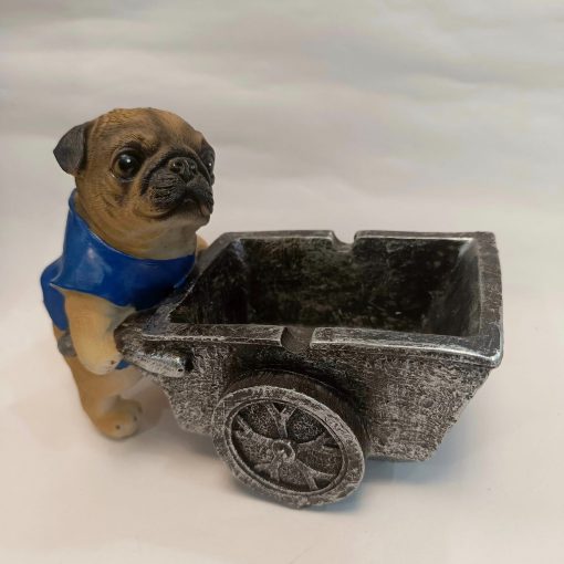Pug Dog Wheelborrow Pusher Ashtray